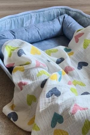 BEBEROTTI ORGANIC MUSLIN SWADDLING & NURSERY RECEIVING BLANKET, 75X90 CM