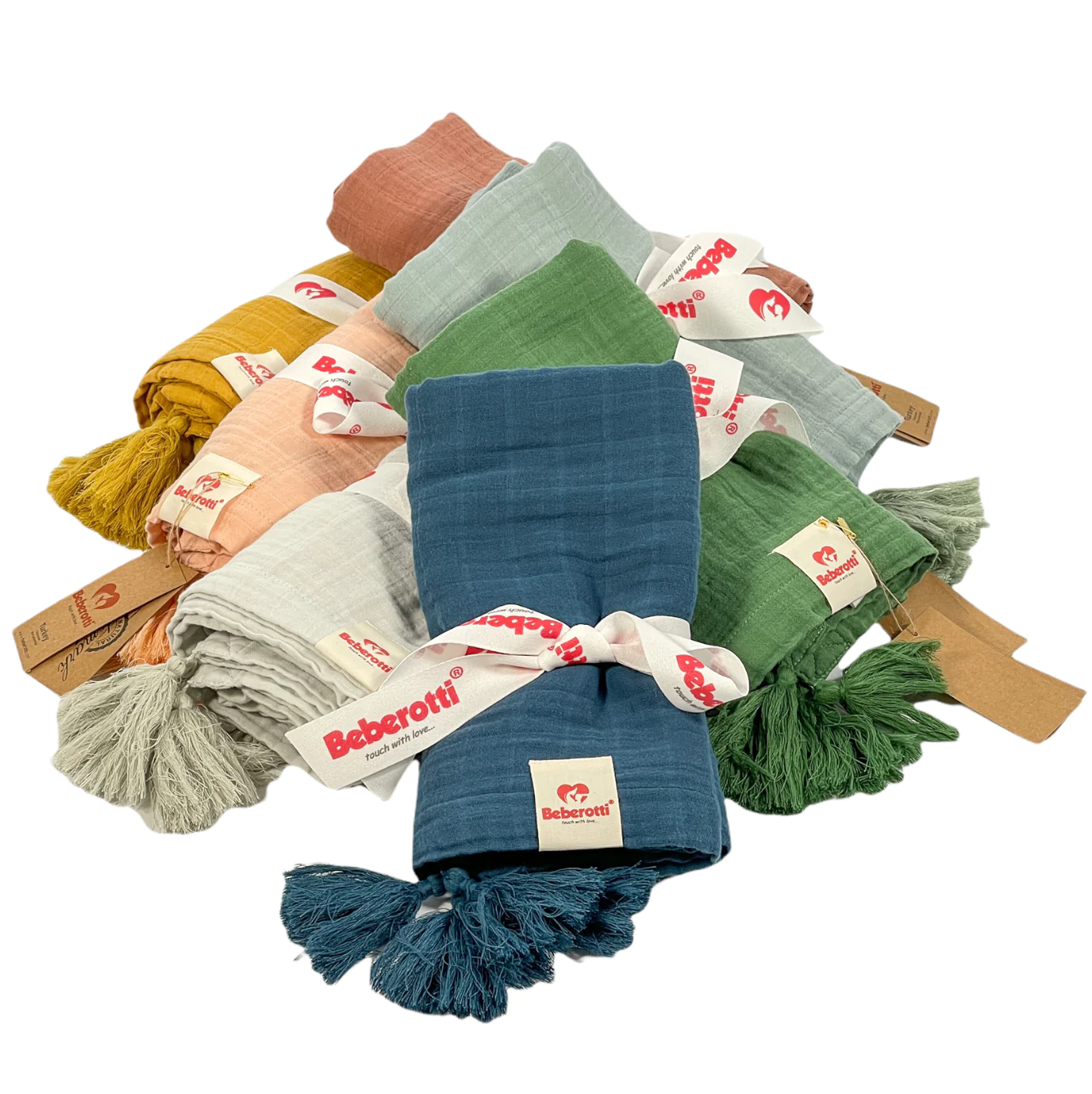 BEBEROTTI ORGANIC TASSELED MUSLIN BABY BLANKET, 105X145 CM (10)