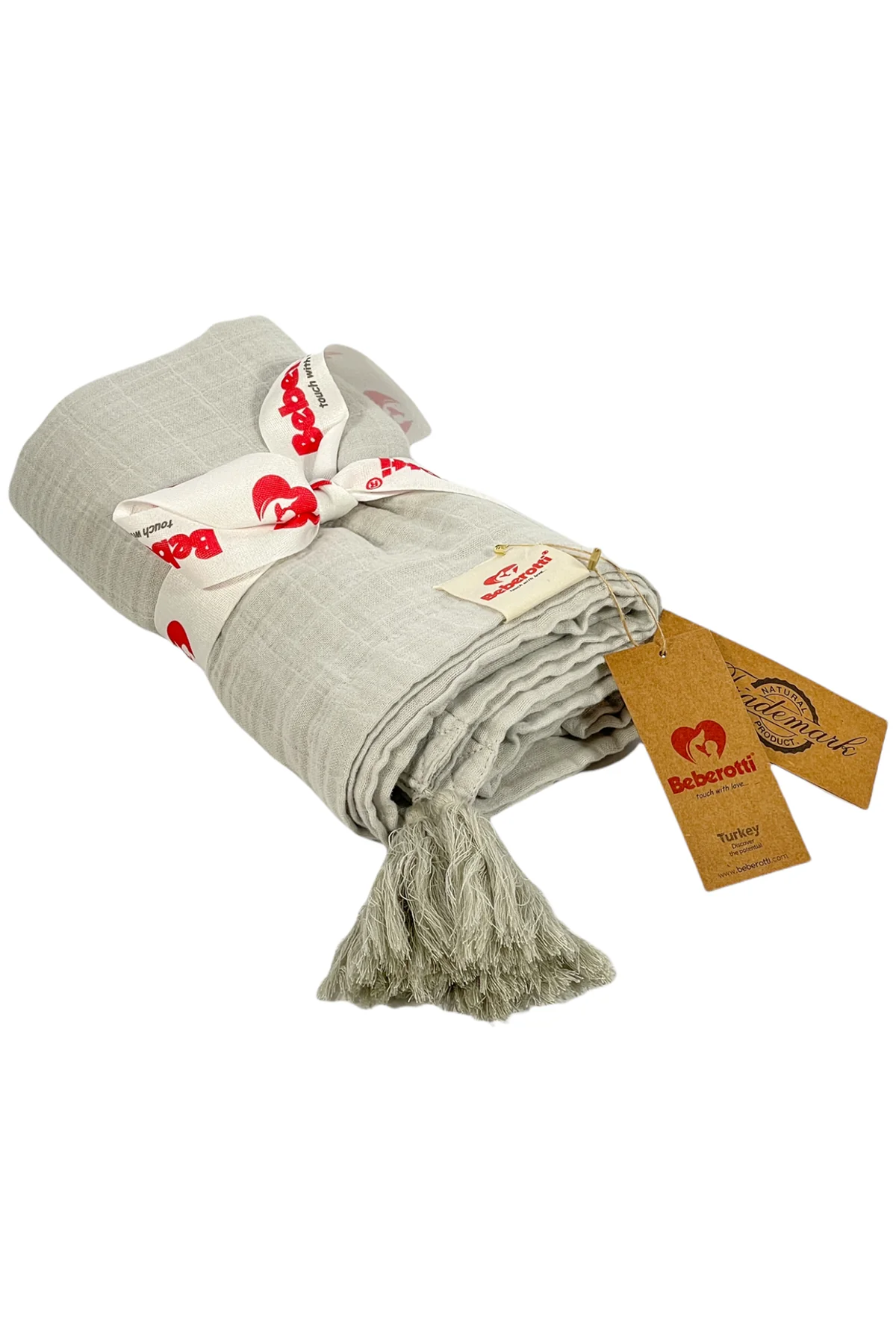 BEBEROTTI ORGANIC TASSELED MUSLIN BABY BLANKET, 105X145 CM (6)