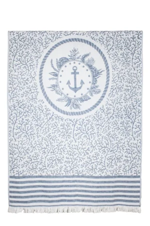 NAVY MARINE JACQUARD PESHTEMAL