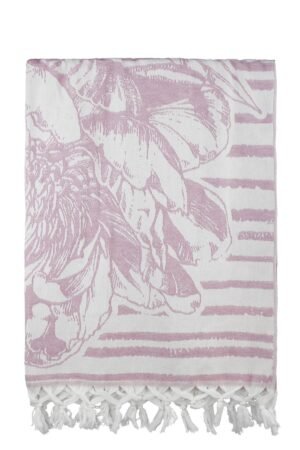 PINK FLOWER JACQUARD PESHTEMAL